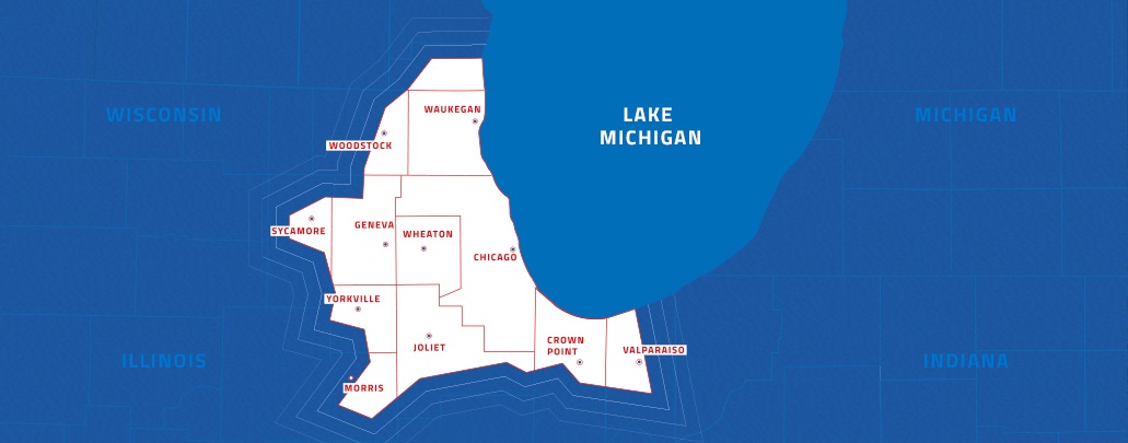 Specialty Mat Service Area Map